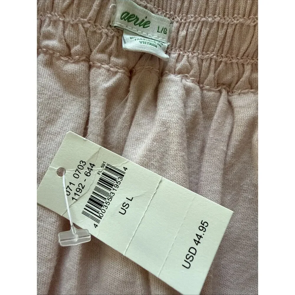 Aerie Mini Skirt Womens Large Light Pink Tiered Cottagecore Ruffle NWT Cute